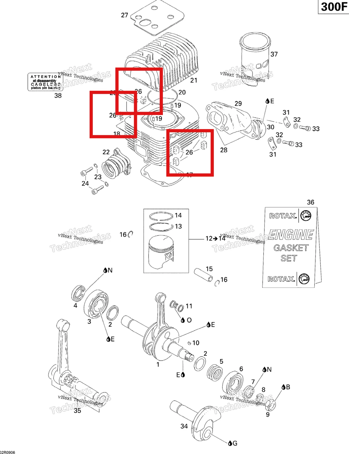 Деталь 420860097 (Шум Демпфера) на схеме узла 2009 Ski-Doo Skandic Tundra Crankshaft, Piston And Cylinder