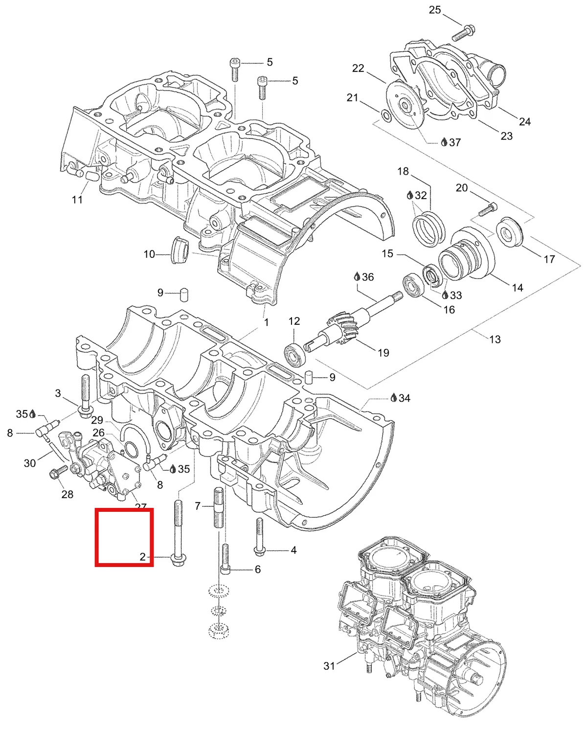 Деталь 420860232 (Деталь Oil Pipe, 80 Mm, Mag) на схеме узла 05- Crankcase