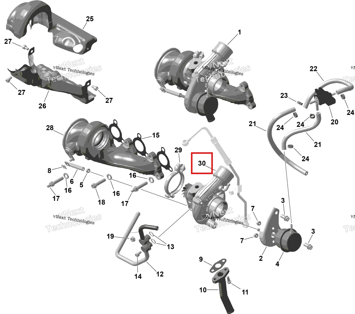 Деталь 420864125 (Турбо ремкомплект 903 переключения Can-Am Maverick Turbo RR XRS (2026) (420864125)) на схеме узла 2026 Can-Am Maverick Max - TURBO - DS - 7WTB - Dusty Navy Satin - 64
