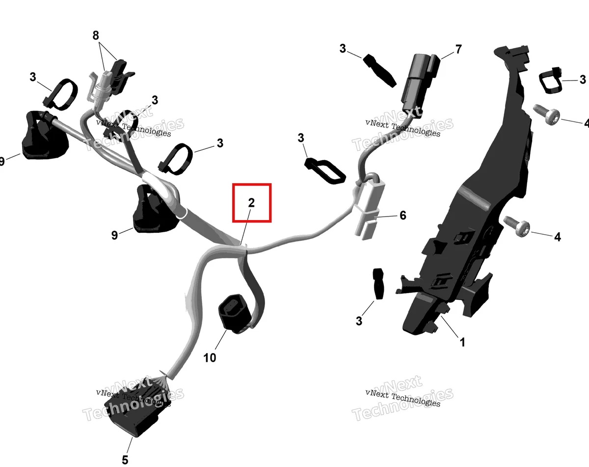Деталь 420864452 на схеме узла 2026 Ski-Doo SKANDIC - LE - 600 EFI - ATTB - Deep Black - 20X154X1.5CST Track Rotax - Engine Harness And Electronic Module