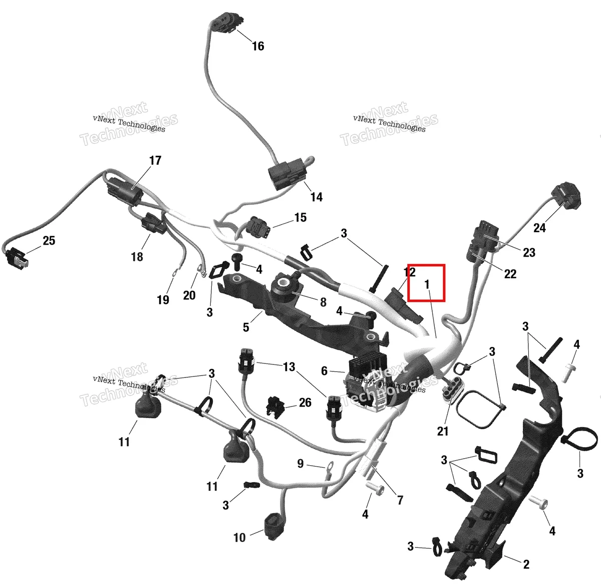 Деталь 420864459 на схеме узла 2022 Ski-Doo SUMMIT 850 E-TEC TURBO - X - Package 154