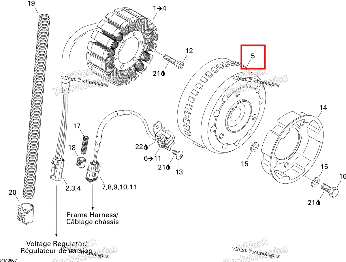 Деталь 420866040 (Маховик Магнето) на схеме узла 2006 Ski-Doo GSX 600 HO SDI Magneto