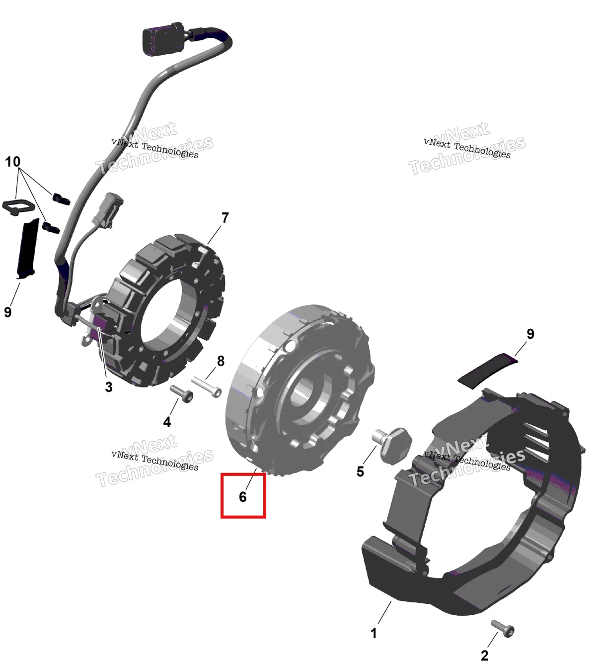Деталь 420866049 на схеме узла 2026 Ski-Doo MXZ - RACING - 600 RS - BMTA - Neo Yellow - 15X137X1.75R Track Rotax - Magneto And Electric Starter