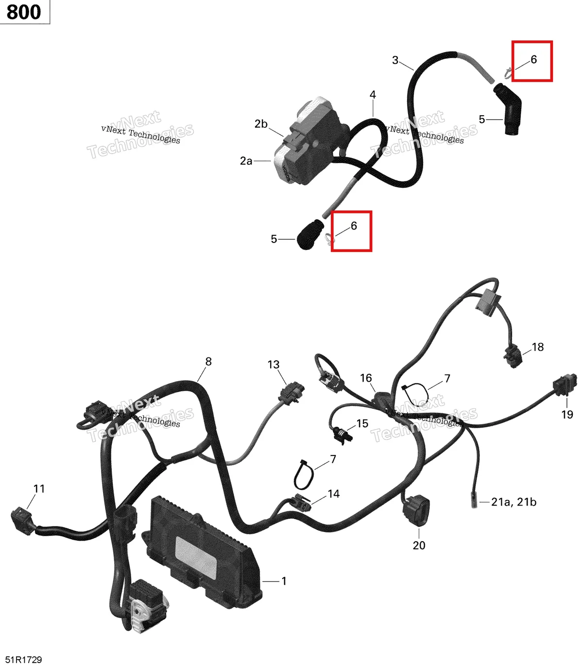 Деталь 420866721 на схеме узла 2020 Can-Am Commander 800R EFI Engine Harness And Electronic Module - 800R Efi