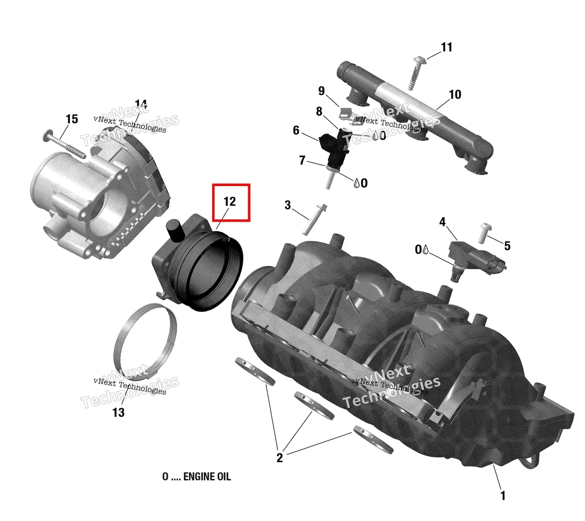 Деталь 420867091 на схеме узла 2018 Can-Am Maverick X3 900HO Air Intake Manifold And Throttle Body 900 Ho
