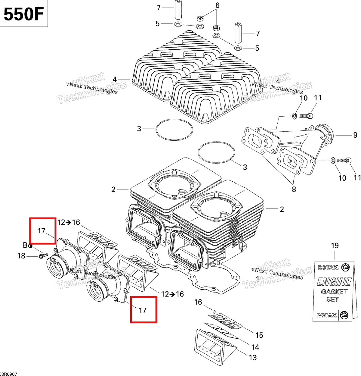 Деталь 420867300 (Патрубок карбюратора) на схеме узла 2009 Ski-Doo GSX Fan Cylinder, Exhaust Manifold And Reed Valve V1