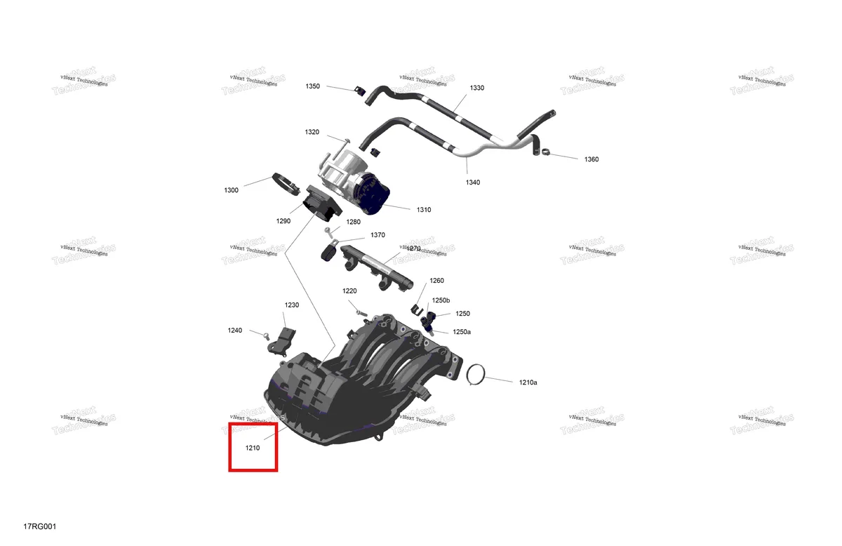 Деталь 420867342 на схеме узла 2027 Ski-Doo SKANDIC - LE - 900 ACE - AHVA - Deep Black - 20X154X1.5CSS Track Rotax - Air Intake Manifold And Throttle Body