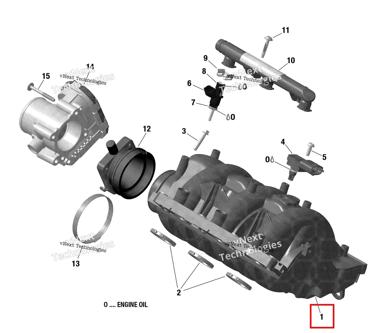 Деталь 420867367 на схеме узла 2018 Can-Am Maverick X3 900HO Air Intake Manifold And Throttle Body 900 Ho