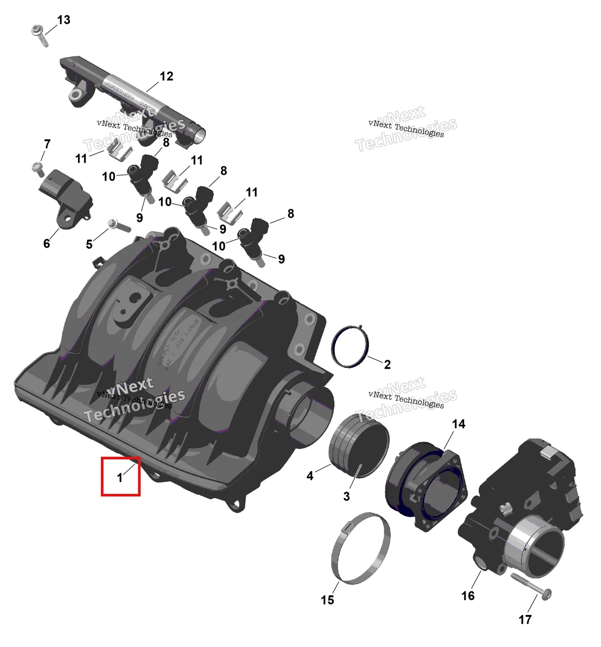 Схема применяемости: Airbox в сборе включает no 1 4 Sea-Doo Spark 60 (2023) (420867368)