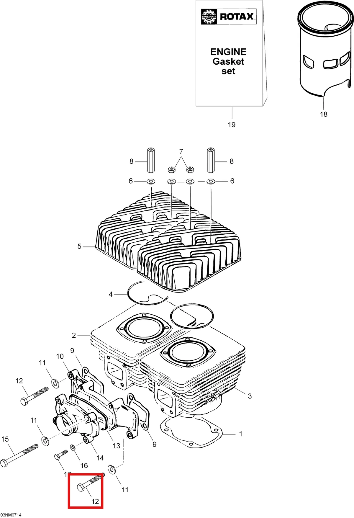 Деталь 420867435 (Деталь Intake Socket Ass'y) на схеме узла 01- Cylinder