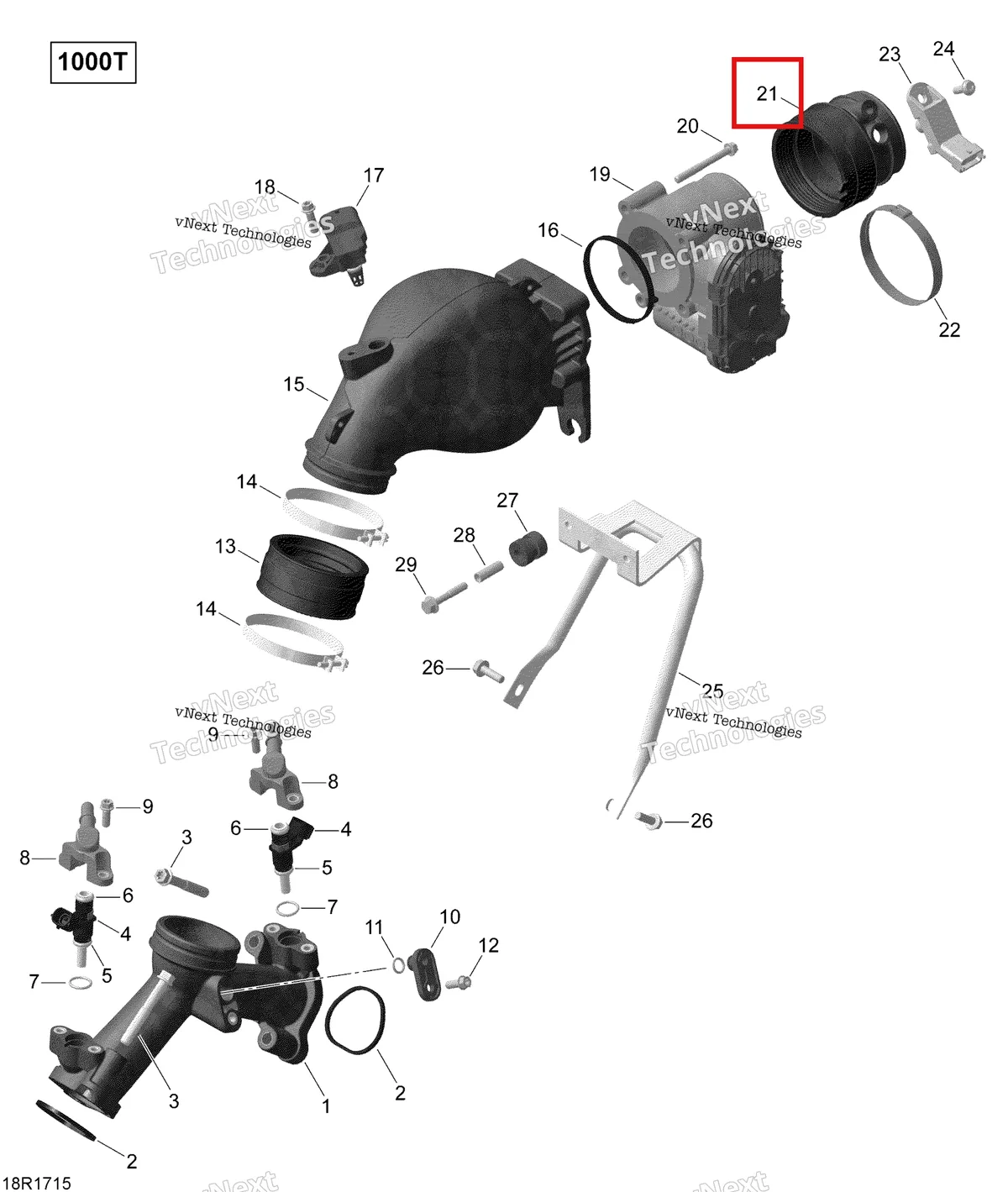 Деталь 420867550 на схеме узла 2017 Can-Am Maverick Air Intake Manifold And Throttle Body - Turbo