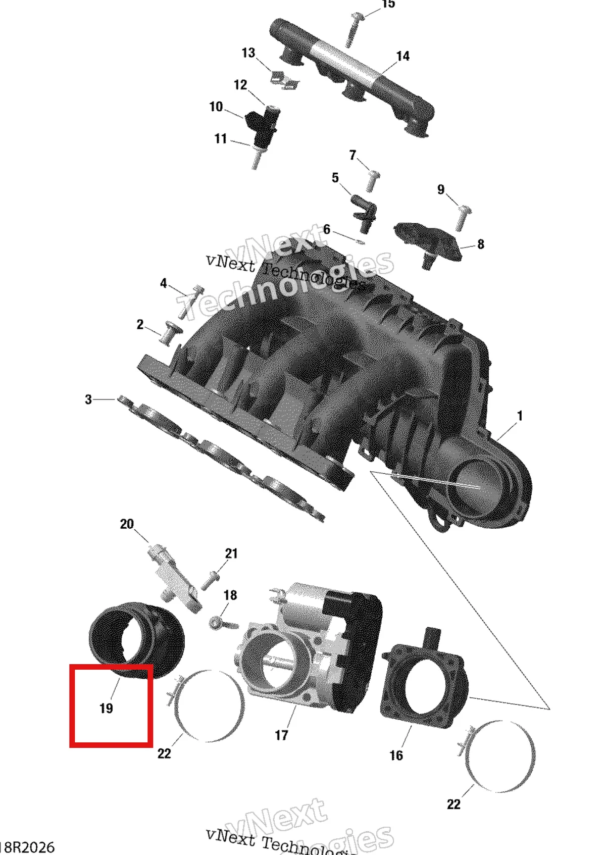 Деталь 420867555 на схеме узла 2020 Can-Am Maverick Turbo - STD Air Intake Manifold And Throttle Body