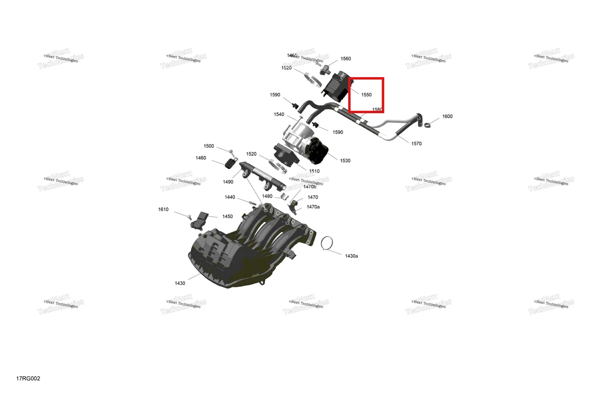 Деталь 420867556 на схеме узла 2027 Ski-Doo TUNDRA - LE - 600 ACE - GNVB - Deep Black - 16X154X1.5CH Track Rotax - Air Intake Manifold And Throttle Body