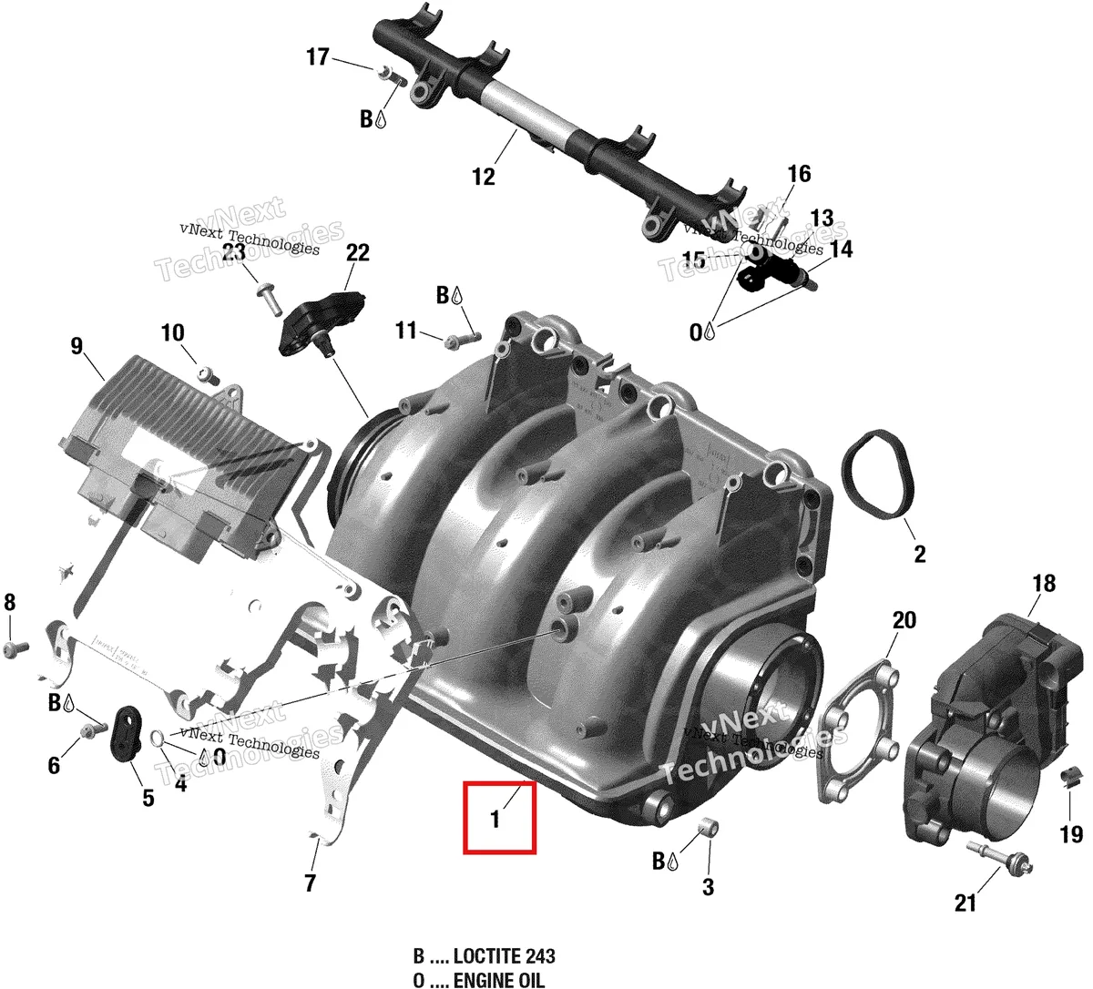 Деталь 420867947 на схеме узла Air Intake Manifold And Throttle Body