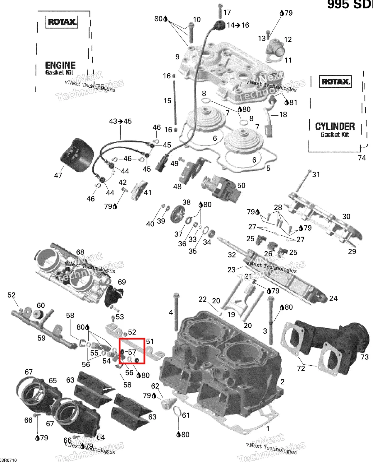 Деталь 420874820 на схеме узла 2007 Ski-Doo MACH Z Adrenaline Cylinder And Cylinder Head, Mach, Mxz, Hm Eur