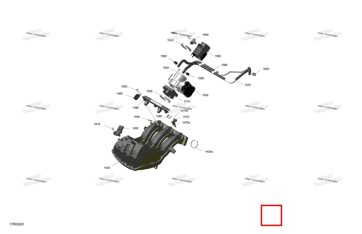 Деталь 420874966 на схеме узла 2027 Ski-Doo EXPEDITION - SPORT - 600 ACE - KCVA - Neo Yellow - 16X154X1.5CH Track Rotax - Air Intake Manifold And Throttle Body