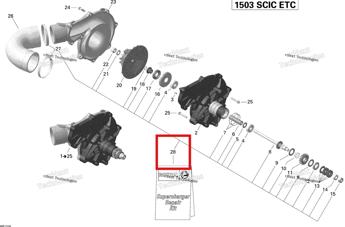 Деталь 420881101 на схеме узла 2013 Sea-Doo WAKE PRO 215 Supercharger