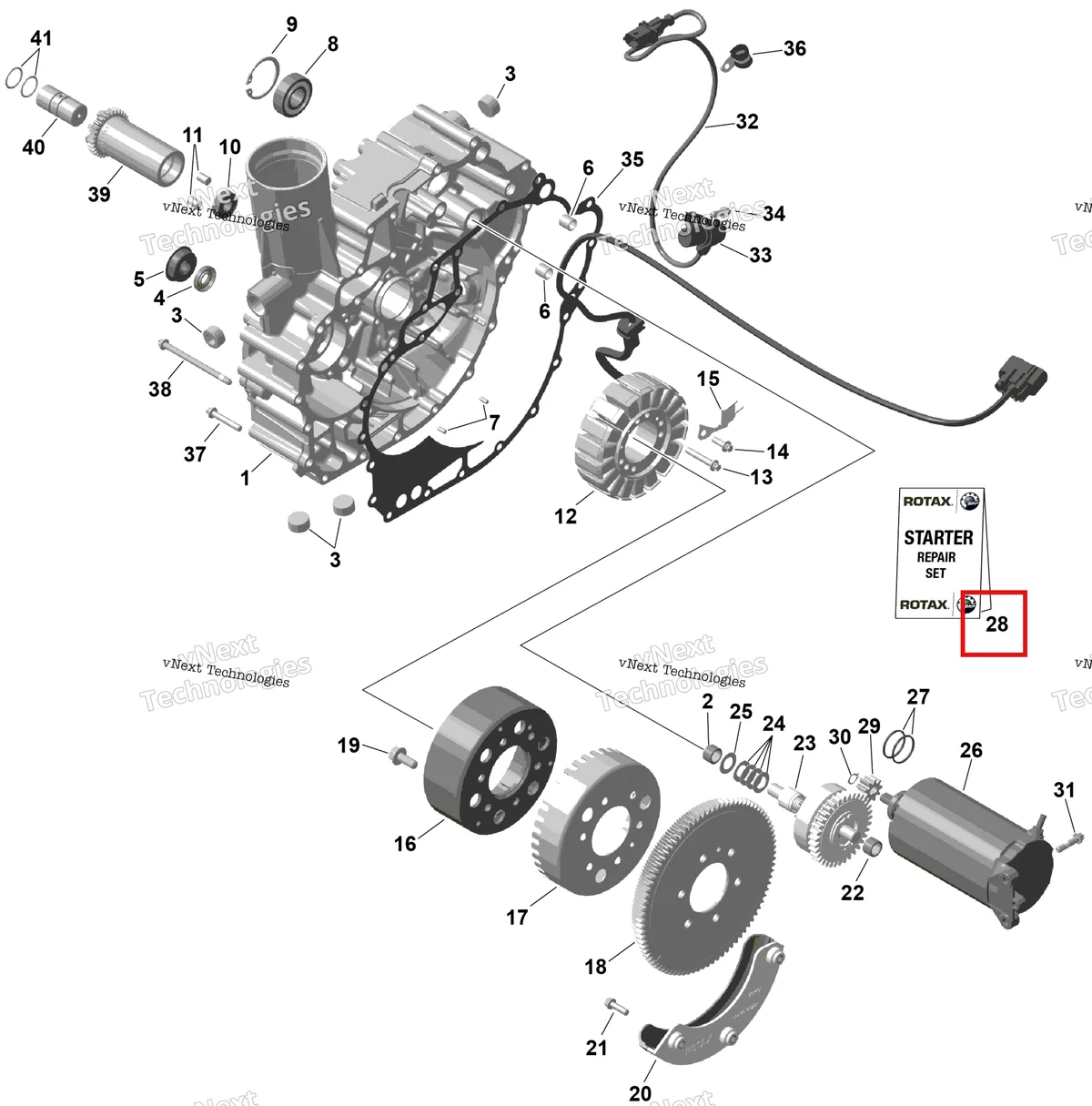 Деталь 420881340 на схеме узла 2026 Sea-Doo GTX - 325 - LIMITED - 26TC - Hybrid White Peal - Audio Rotax - Magneto And Electric Starter