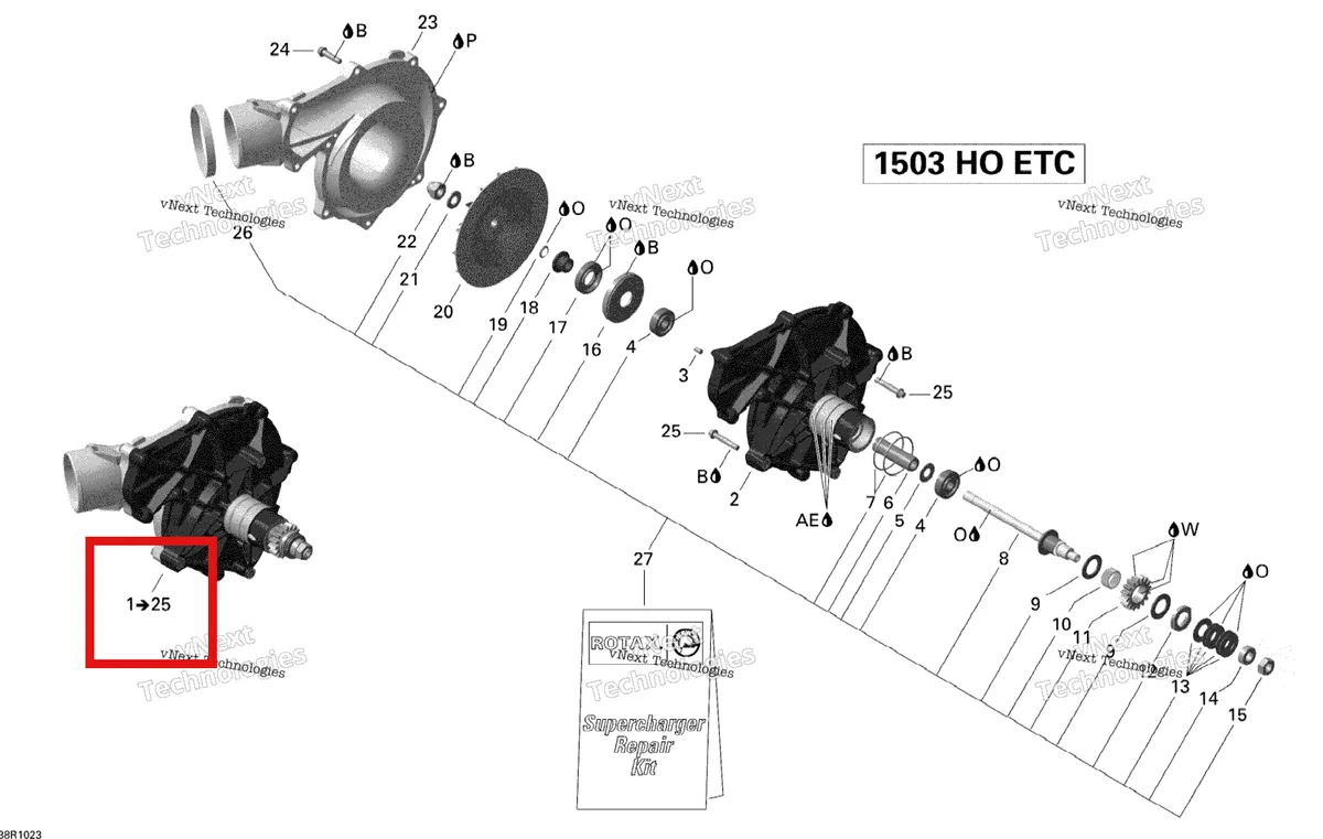 Деталь 420881991 на схеме узла 2010 Sea-Doo GTX LTD iS 260 Supercharger