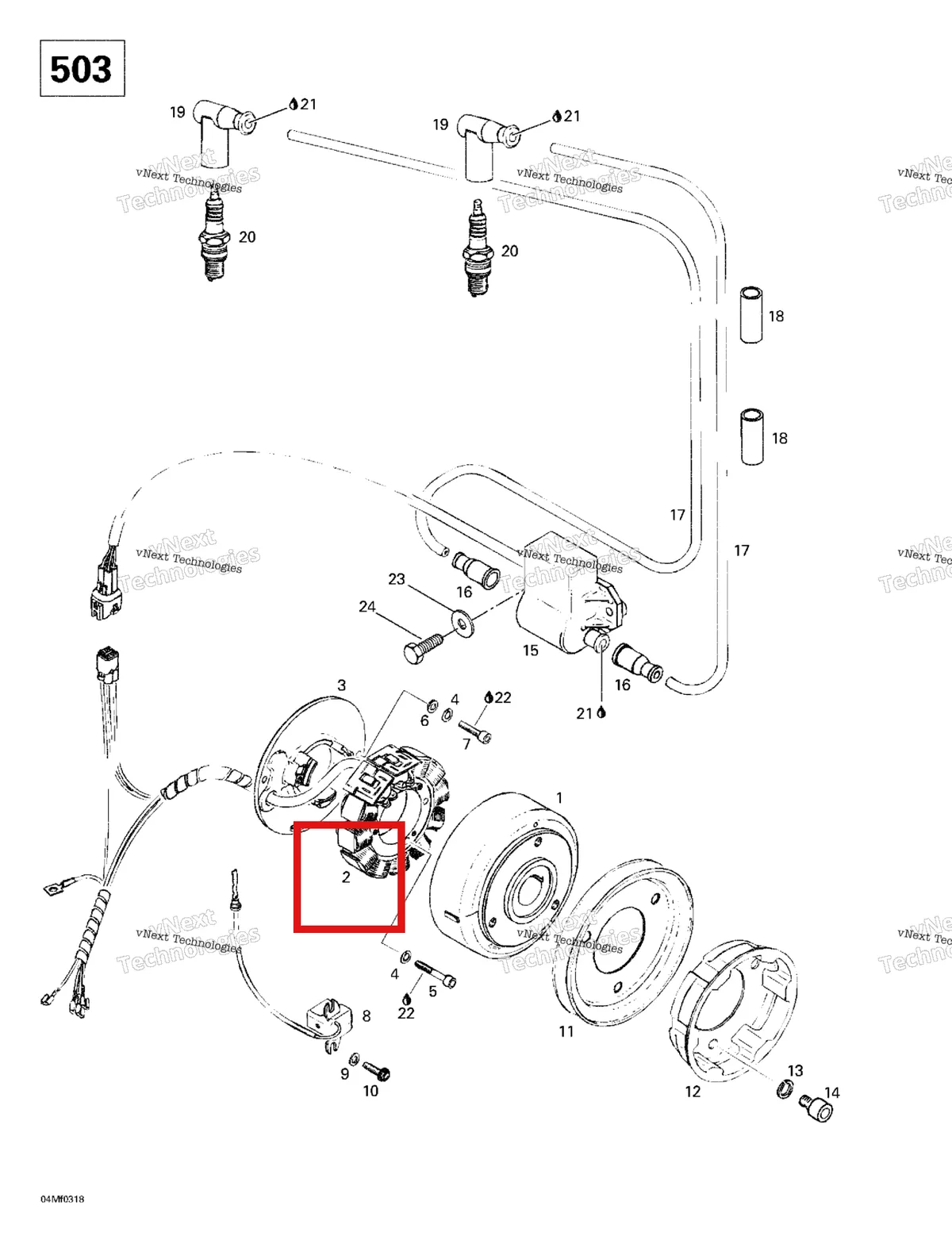 Деталь 420886605 (Деталь Stator Plate Assy. Includes Items 2 Thru 5) на схеме узла 