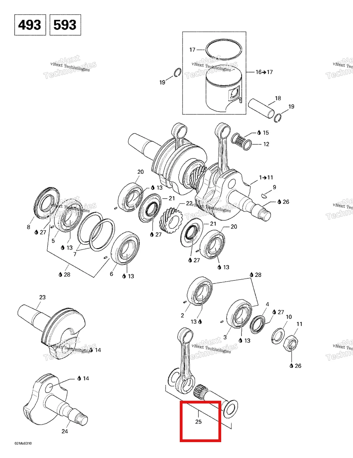 Деталь 420888463 (Деталь Rod Repair Kit Mag.-side) на схеме узла