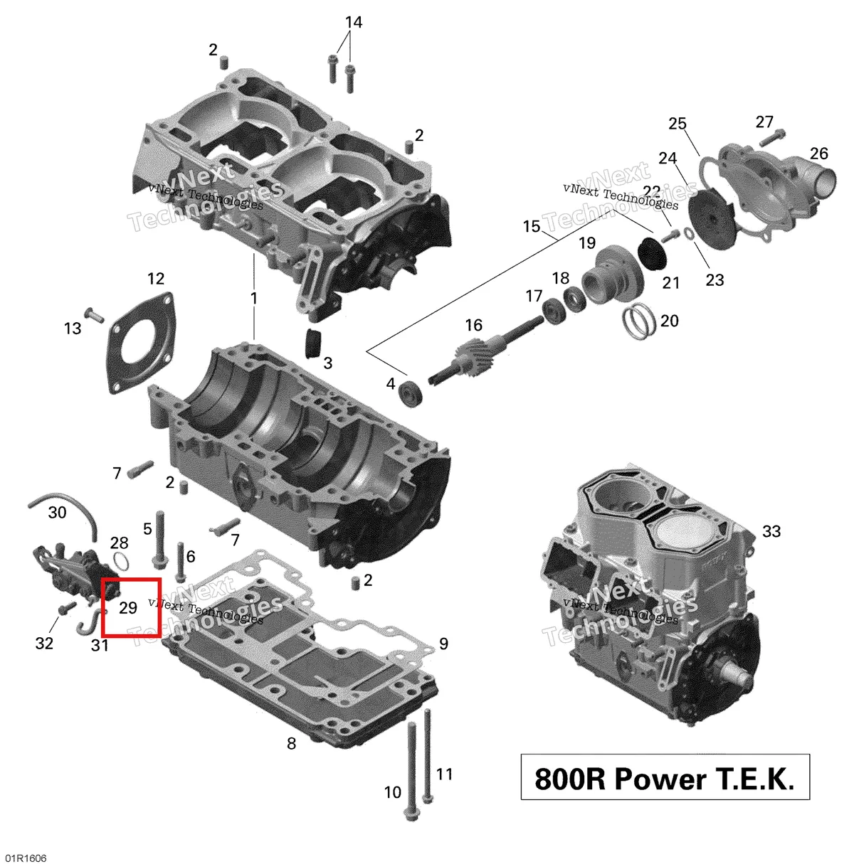 Деталь 420888774 (Маслянный насос) на схеме узла 2016 Ski-Doo SUMMIT 800R P-TEK Crankcase, Water Pump And Oil Pump - 800R Ptek