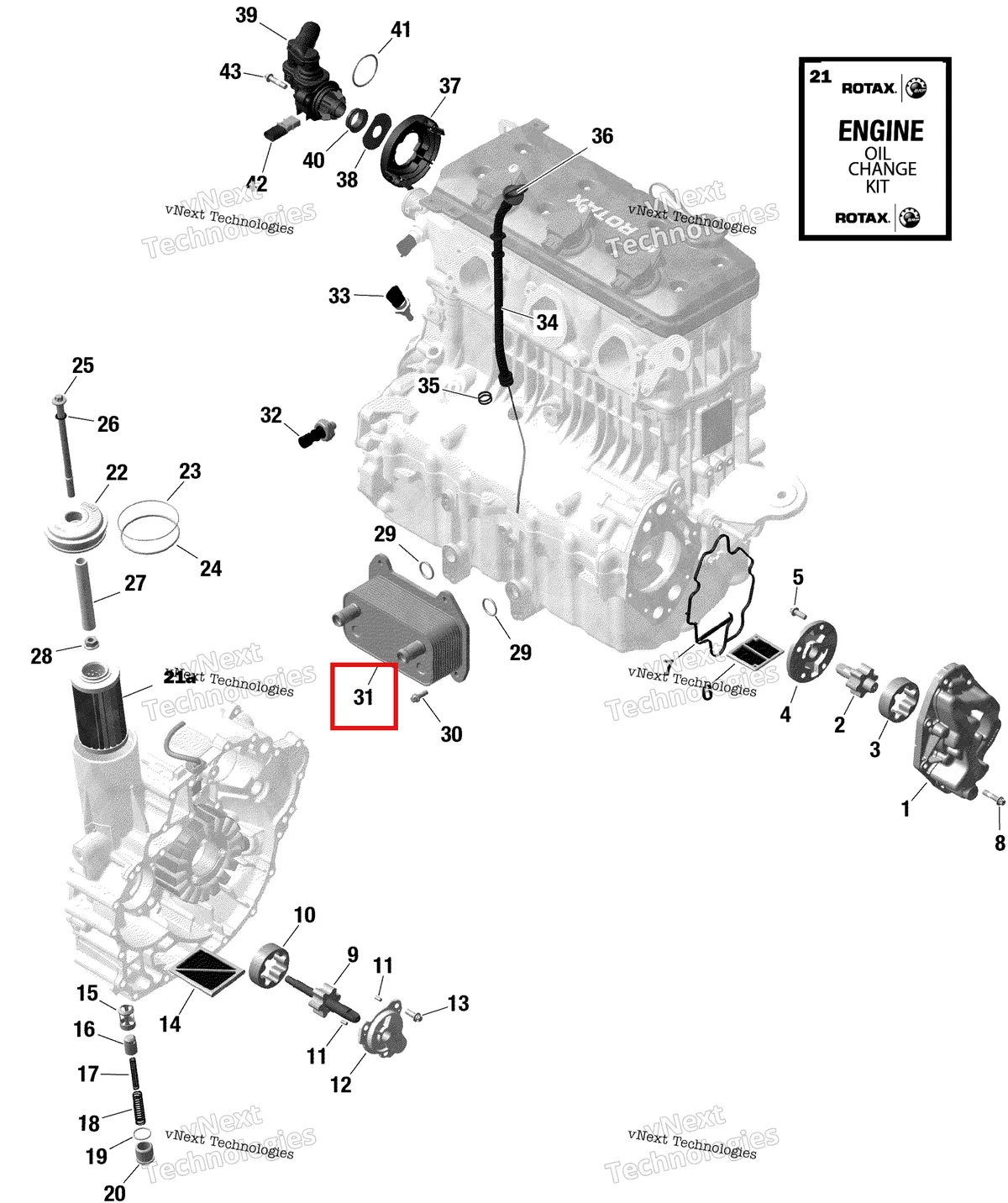 Деталь 420888877 на схеме узла 2022 Sea-Doo GTI 130 Rotax - Engine Lubrication