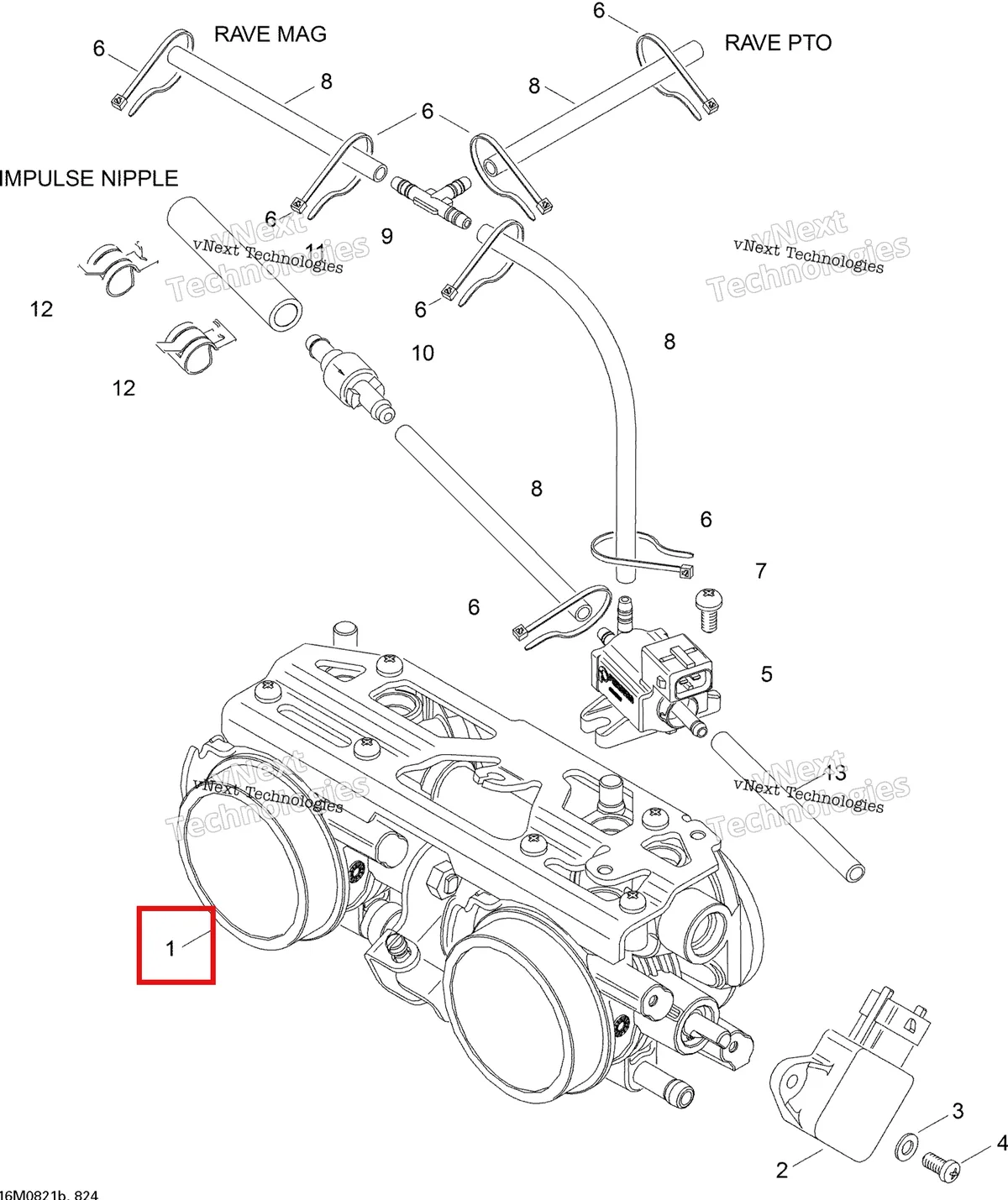 Деталь 420889196 (Разъем) на схеме узла 2008 Ski-Doo Expedition TUV 600 H.O. SDI Throttle Body