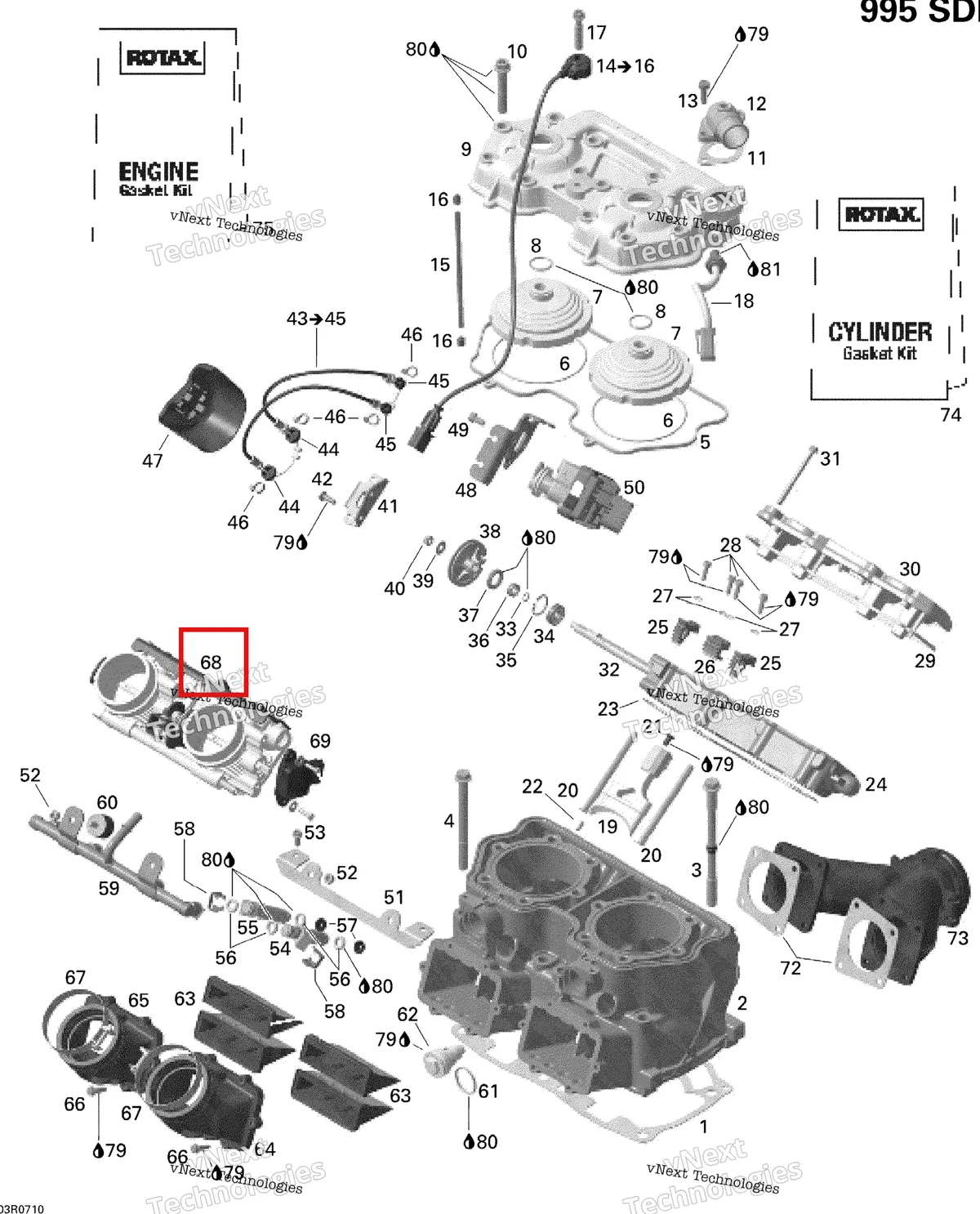 Деталь 420889198 на схеме узла 2007 Ski-Doo MACH Z Adrenaline Cylinder And Cylinder Head, Mach, Mxz, Hm Eur