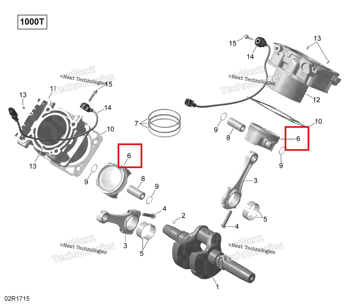 Деталь 420891895 на схеме узла 2017 Can-Am Maverick Crankshaft, Piston And Cylinder - Turbo