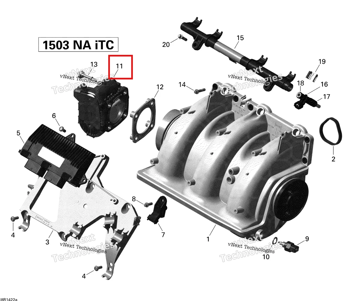 Схема применяемости: Дроссельный узел Sea-Doo RXT-X 260 RS (2012) (420892590)