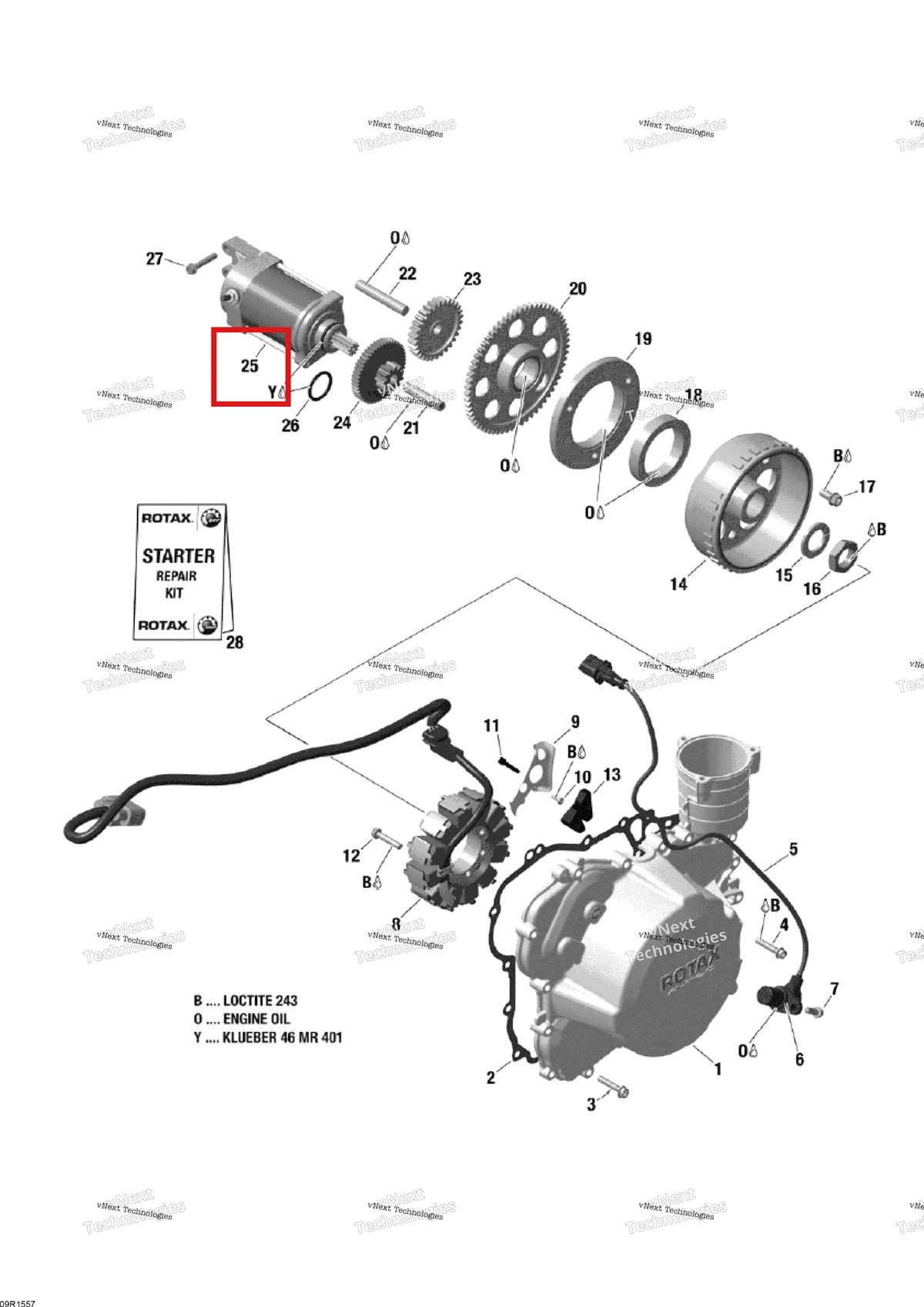 Деталь 420893530 (Деталь Starter Ass'y) на схеме узла 2015 Ski-Doo EXPEDITION LE 1200 4-TEC Magneto