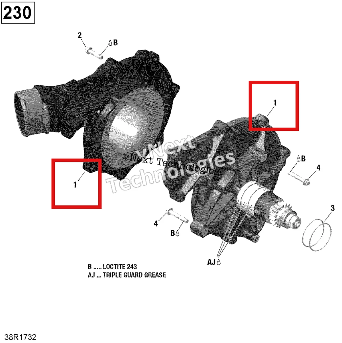 Деталь 420893563 на схеме узла 2017 Sea-Doo GTX Supercharger - 230