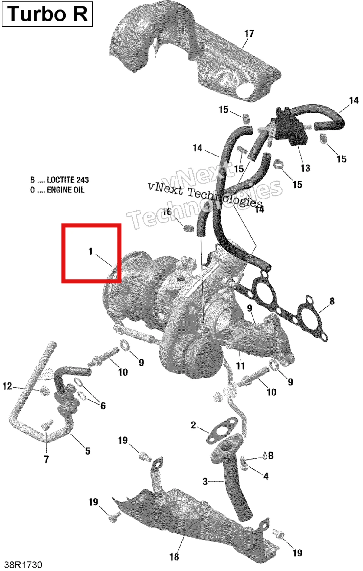 Деталь 420893730 на схеме узла 2017 Can-Am MAVERICK X3 Turbocharger