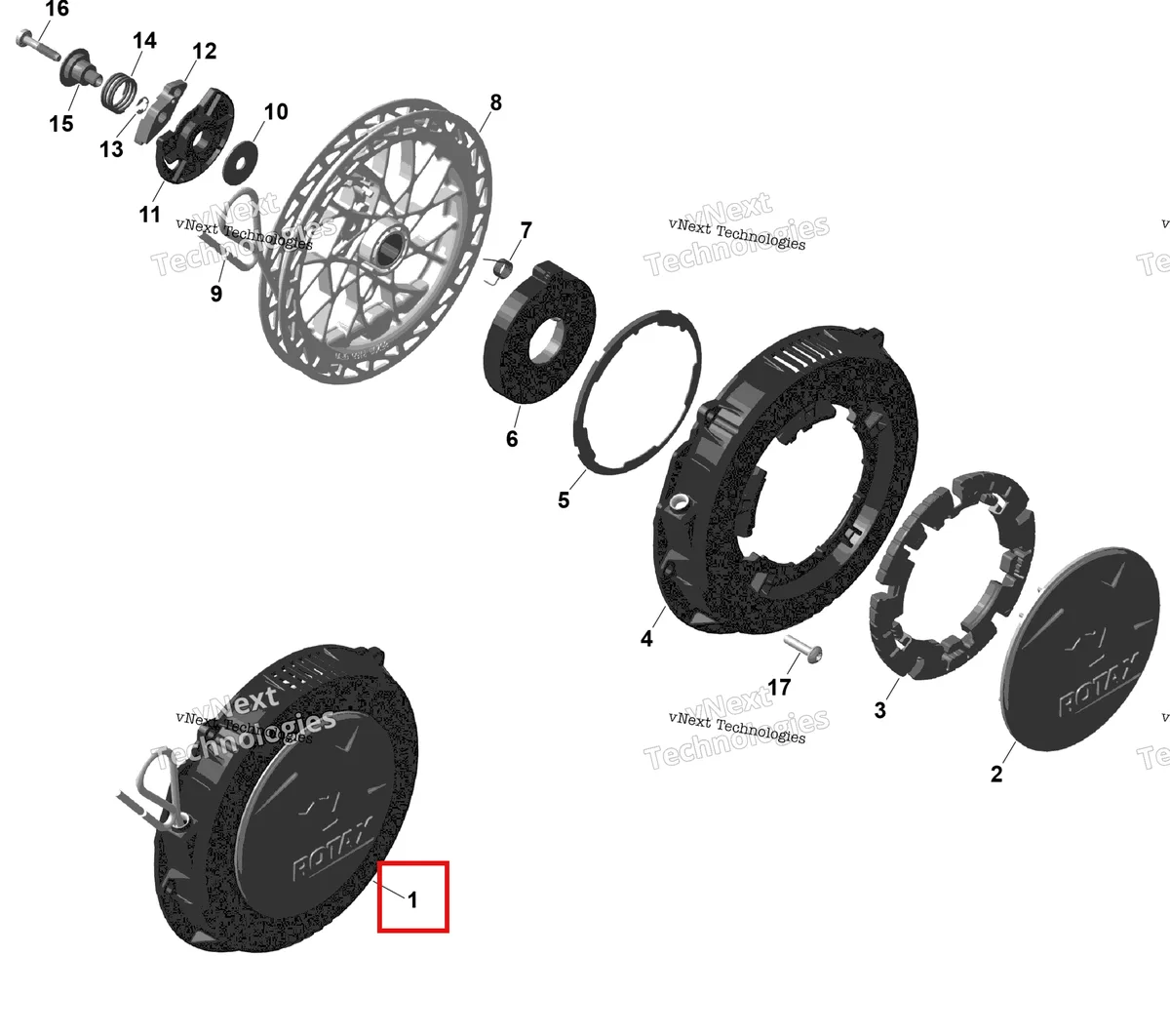 Деталь 420893767 на схеме узла 2026 Ski-Doo BACKCOUNTRY - X - 850 E-TEC - UXTD - Deep Black - 16X146X2.0P Track - SHOT starter Rotax - Rewind Starter
