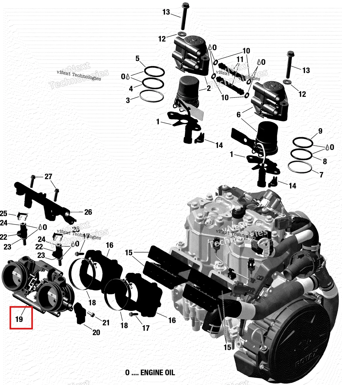 Деталь 420893807 на схеме узла 2019 Ski-Doo MXZ 600 RACING Efi - 598 Rs