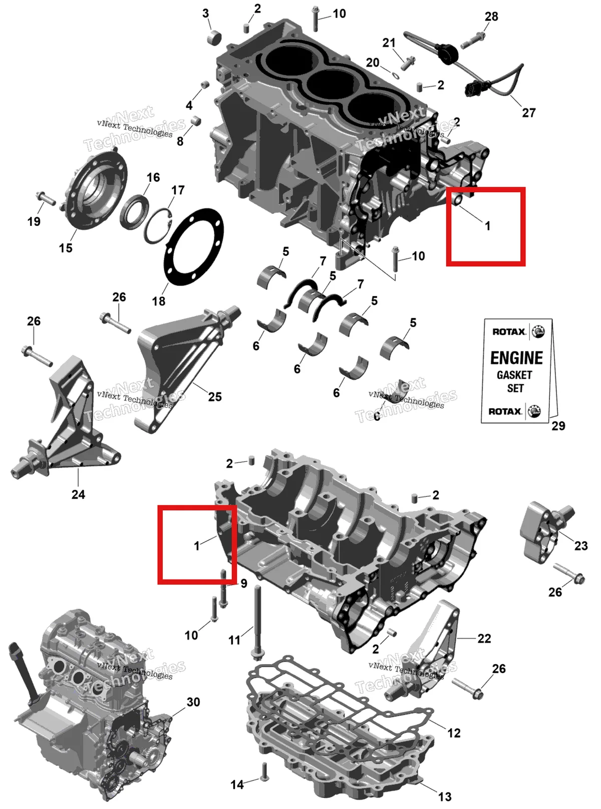 Деталь 420894026 на схеме узла 2026 Sea-Doo SPARK - 900 HO ACE - TRIXX - 66TB - Gulfstream Blue - 3UP Rotax - Crankcase