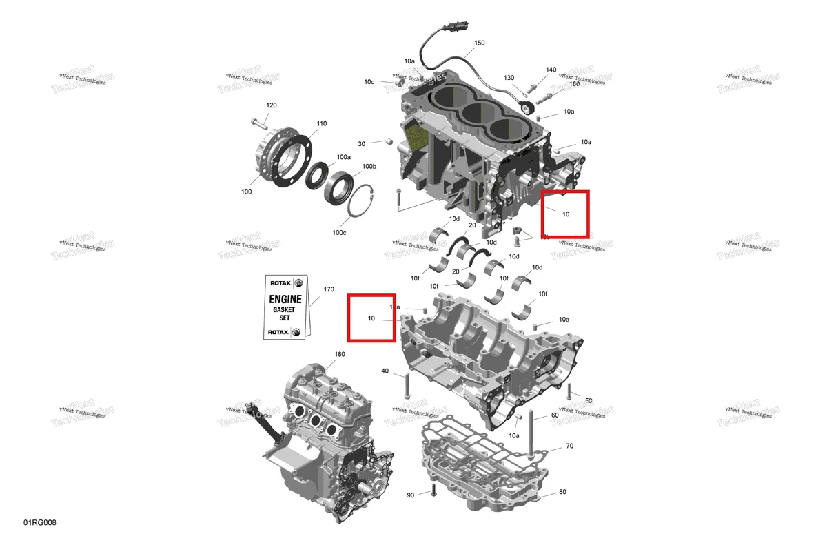 Деталь 420894029 на схеме узла 2027 Ski-Doo RENEGADE - X-RS - 900 ACE TURBO R - DAVP - Circuit Yellow - 15X137X1.5IR Track Rotax - Crankcase