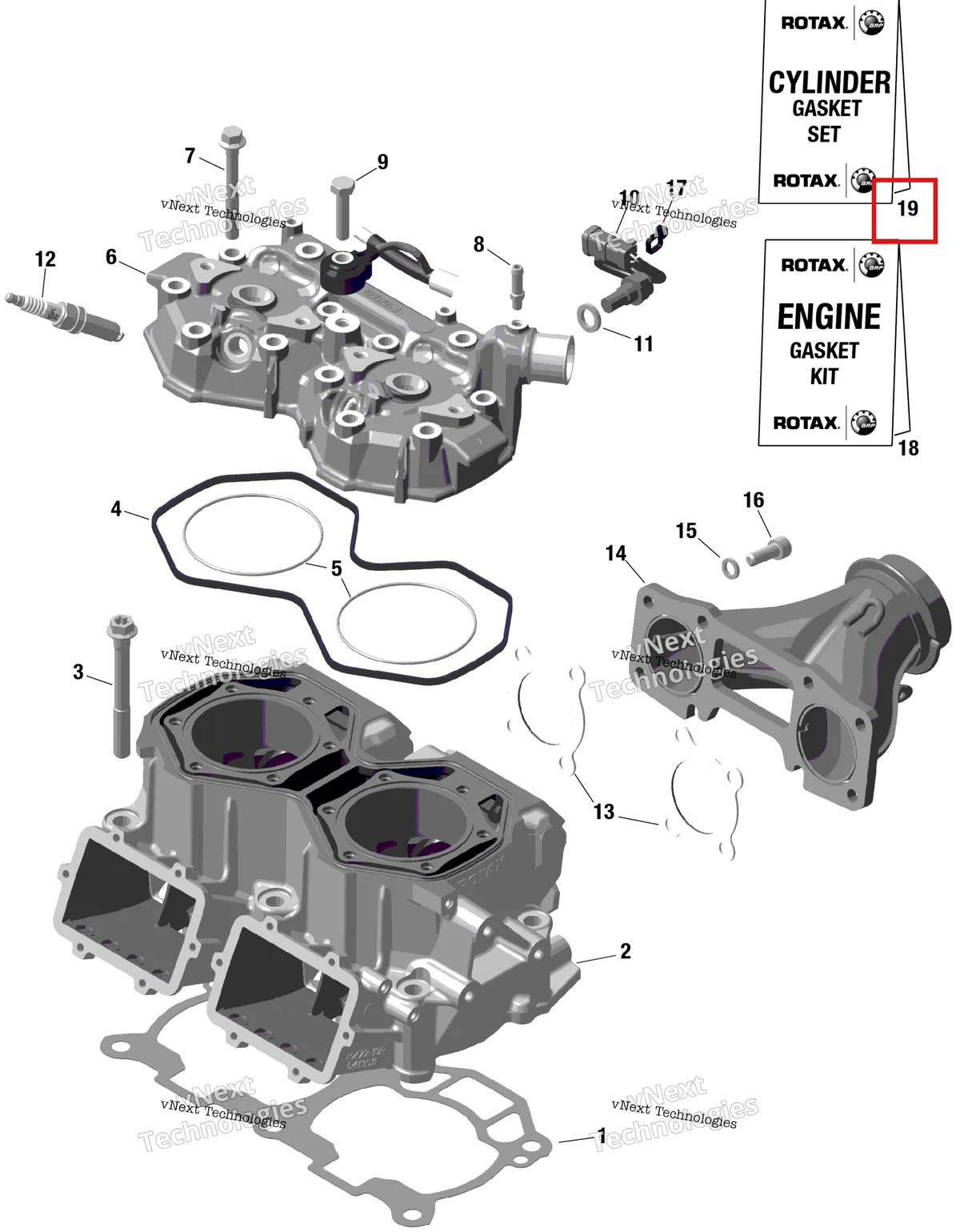 Деталь 420894262 на схеме узла 2023 Ski-Doo MXZ 600RS Rotax - Cylinder