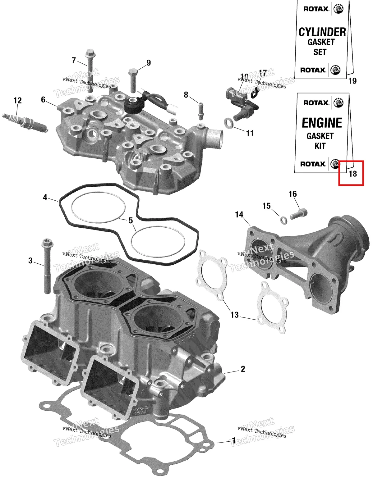 Деталь 420894267 на схеме узла 2020 Ski-Doo MXZ 600RS Engine - Cylinder And Cylinder Head - 598 Rs