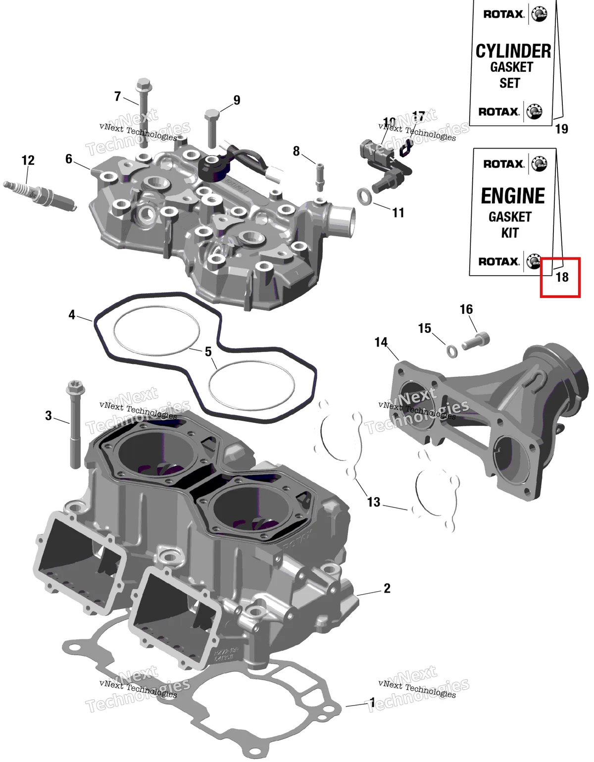 Деталь 420894269 на схеме узла 2023 Ski-Doo MXZ 600RS Rotax - Cylinder