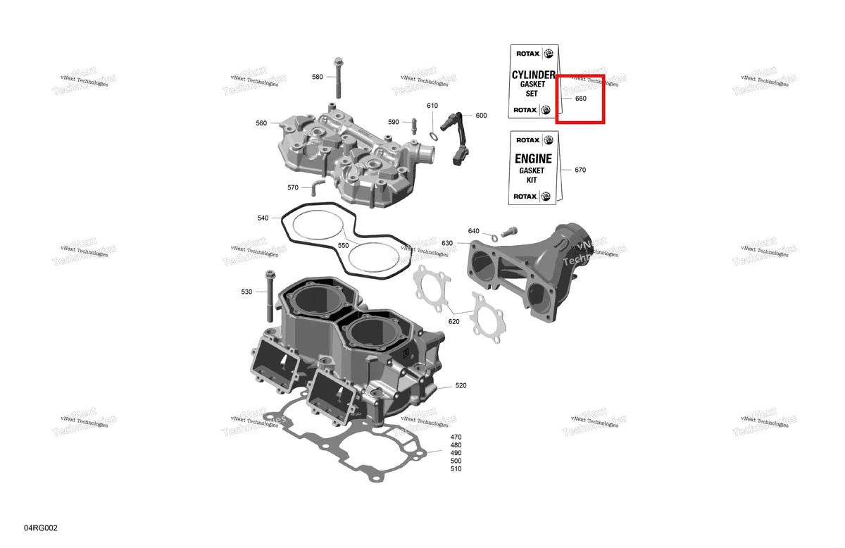 Деталь 420894370 на схеме узла 2027 Ski-Doo SUMMIT - NEO - 600 EFI - TWVA - Deep Black - 14X146X1.6CF Track Rotax - Cylinder