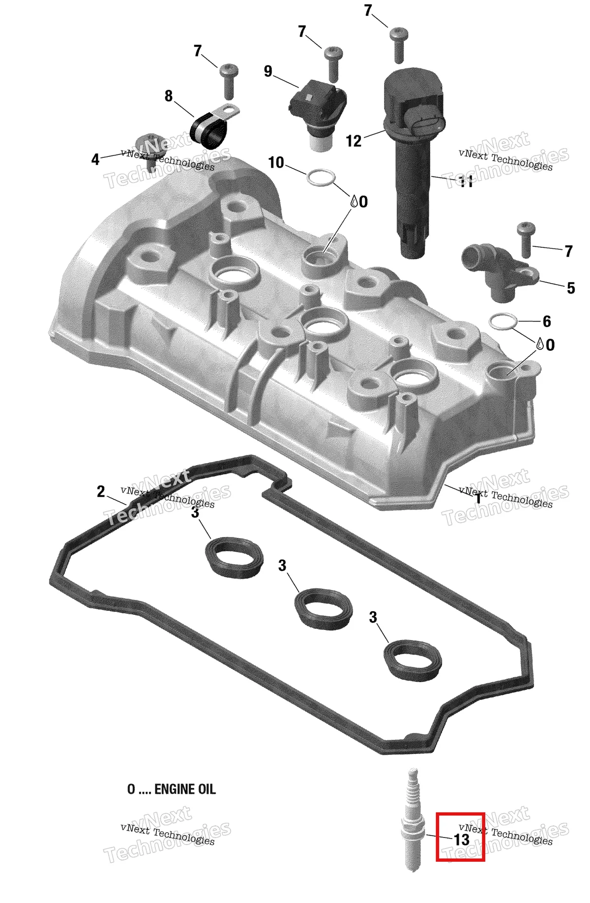 Деталь 420897092 на схеме узла 2020 Ski-Doo EXPEDITION LE/SE 900 ACE Turbo Engine - Valve Cover