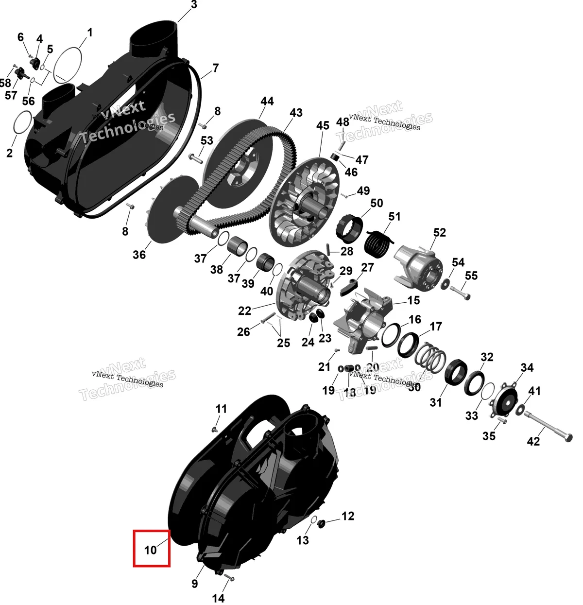 Деталь 420897385 на схеме узла 2026 Can-Am Maverick Max - TURBO - DS - 7WTB - Dusty Navy Satin - 64