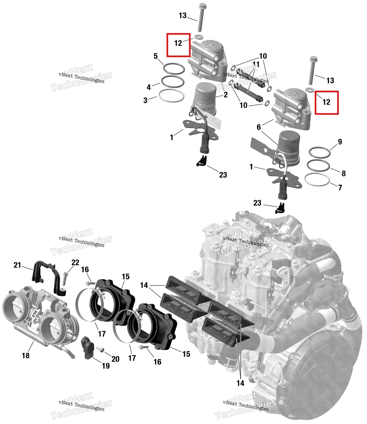 Деталь 420901550 на схеме узла 2020 Ski-Doo BACKCOUNTRY 600R E-TEC Engine - Efi - 600R E-Etec