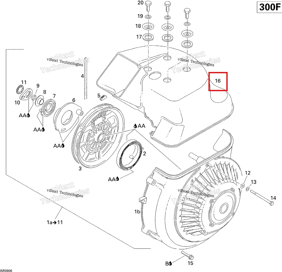 Деталь 420910020 (Деталь Cylinder Cowl) на схеме узла 2009 Ski-Doo Skandic Tundra Rewind Starter