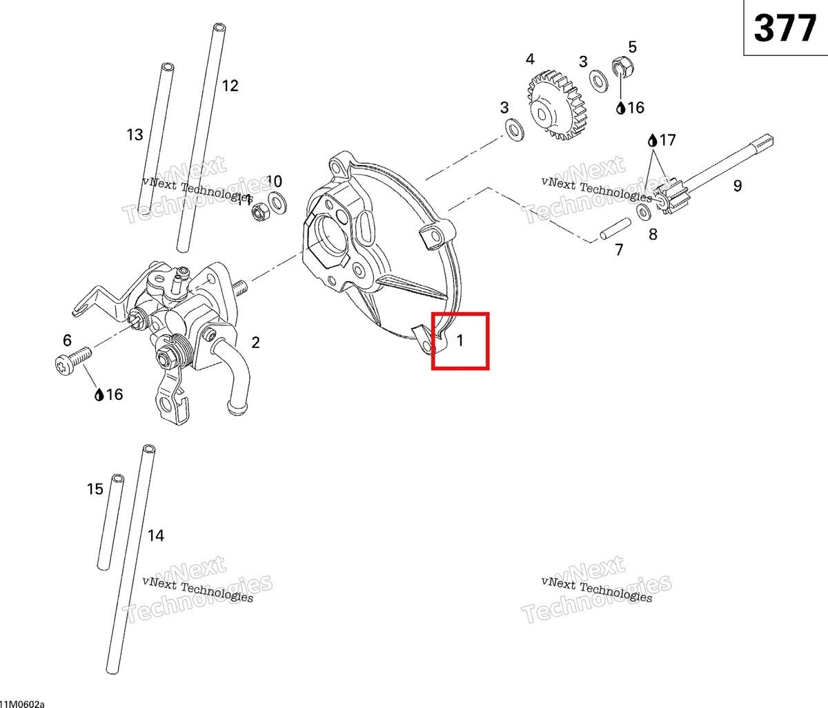Деталь 420910162 на схеме узла 2006 Ski-Doo GSX 380F Oil Pump Gsx 377