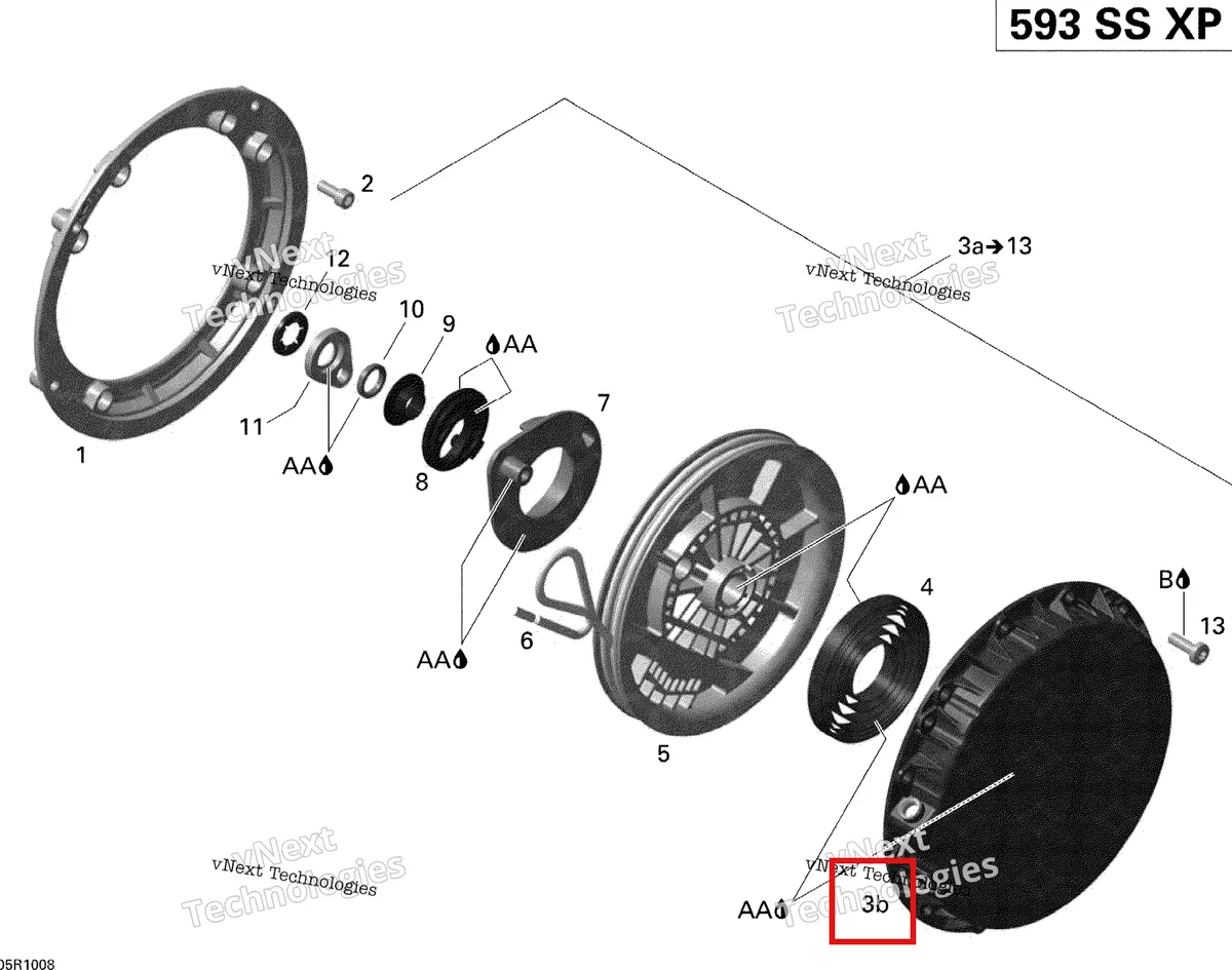 Схема применяемости: Стартер корпус Ski-Doo Expedition TUV 600 H.O. SDI REV-XU (2009) (420910252)