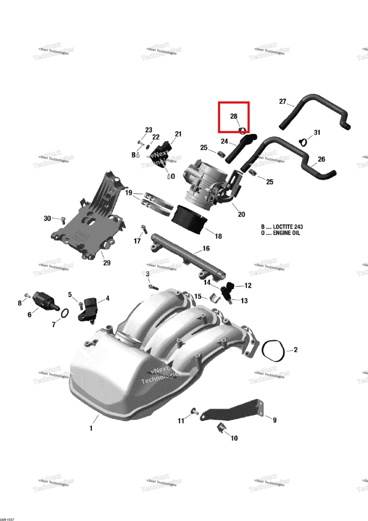 Деталь 420910331 (Опорная Пластина) на схеме узла 2015 Ski-Doo EXPEDITION LE 1200 4-TEC Engine Air Intake System