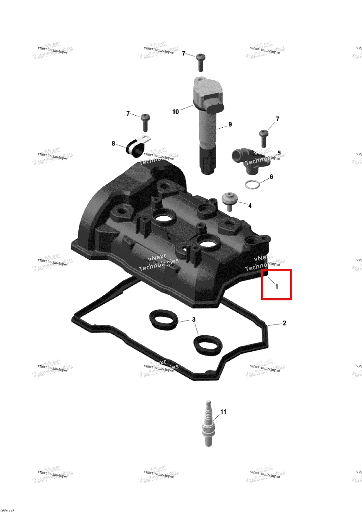 Деталь 420911040 (Крышка клапанная) на схеме узла XU Valve Cover